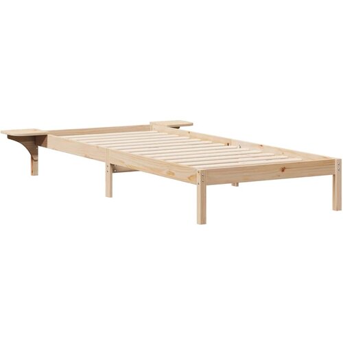 vidaXL Posteljni okvir s stranskimi omaricami Naravna 90 x 210 cm, (5000084444) Cene