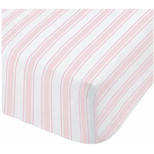 Bianca ružičasto-bijela pamučna posteljina Check And Stripe, 90 x 190 cm