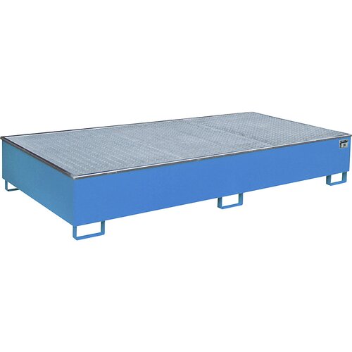 eurokraft pro Regalna talna kadica z vstavkom iz PE, z rešetko, 1000 l, DxŠxV 2665 x 1315 x 440 mm, modre barve Cene