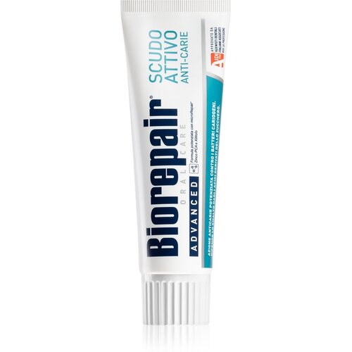 Biorepair Advanced Active Shield zobna pasta proti zobnim oblogam in za zdrave dlesni 75 ml Slike