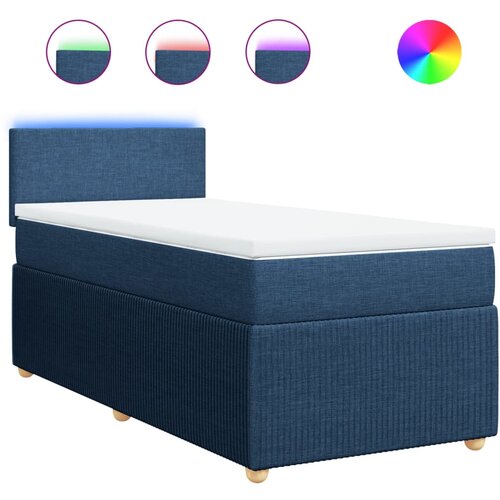Maison Chic Box spring postelja - Vzmetna postelja z vzmetnico modra 90x200 cm blago SL4168, (21888873) Slike