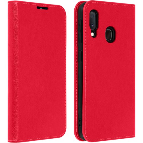 AVIZAR etui, držalo za kartice in stojalo za video iz pravega usnja - rdeca str. samsung galaxy A20e, (20599554) Cene
