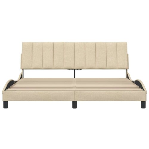  Okvir za krevet bez madraca krem 180 x 200 cm od tkanine - Krema 180 x 200 cm Slike