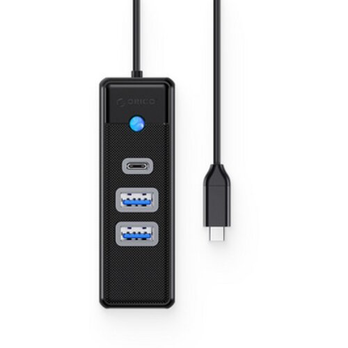 Orico USB-C hub s 3 vhodi, 2x USB-A, 1x USB-C, USB 3.0, 0.15m, črn, PWC2U-C3-015 Slike