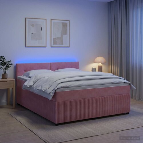  Boxspring krevet s madracem Ružičasta 140 x 200 cm Baršun Cene