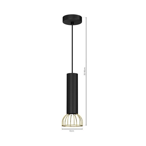  Luster na sajli DANTE 1xGU10/25W/230V crna/zlatna Slike