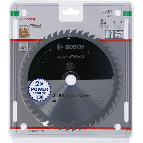 Bosch Standard for Wood list kružne testere za akumulatorske testere 190x1,6x20 T48 Cene