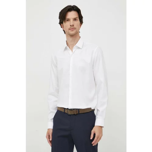 Calvin Klein Bombažna srajca moška, bela barva