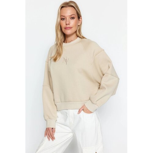 TRENDYOLMILLA ženski duks TWOAW24SW00199, kamen-bež Slike