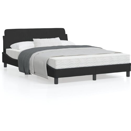 VidaXL Okvir za krevet s uzglavljem crni 140x190 cm bar&amp;scaron;unasti Slike