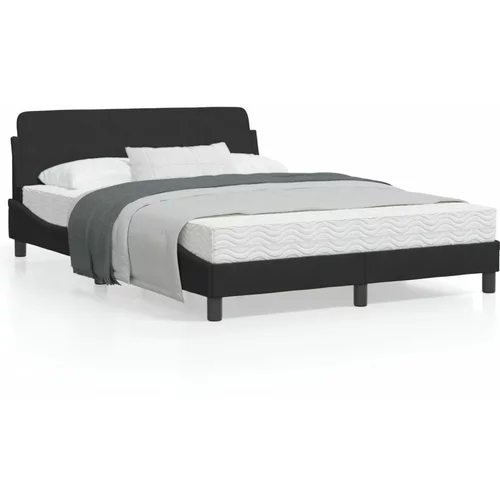 vidaXL Okvir za krevet s uzglavljem crni 140x190 cm baršunasti