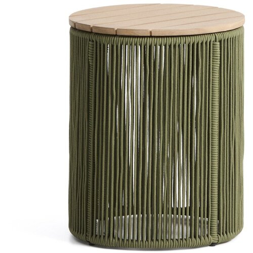 Kave Home Okrugao vrtni stolić s pločom stola od bagrema &amp;oslash; 40 cm Dandara &amp;ndash; Slike