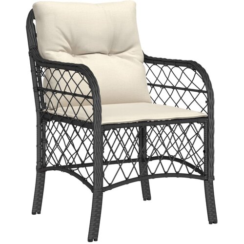  7-dijelni vrtni blagovaonski set s jastucima crni od poliratana Crna 190 cm table length Slike