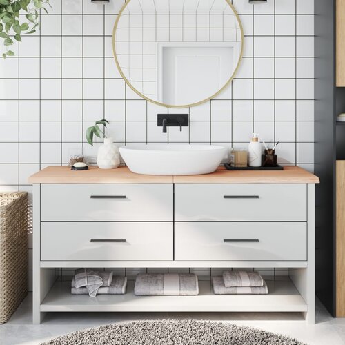  Kupaonska radna ploča 160x50x(2-4) cm netretirano masivno drvo Slike