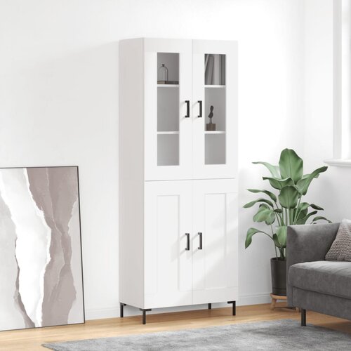 The Living Store Visoka omara bela 69,5x34x180 cm inženirski les - Visoka Omara, (21429254) Slike