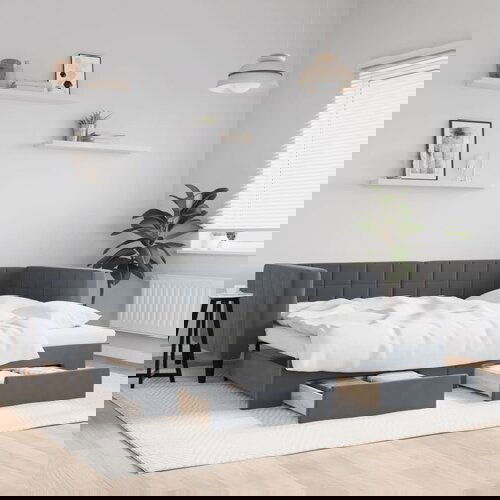 vidaXL Izvlečna dnevna postelja s predali temno siva 90x190 cm žamet Cene