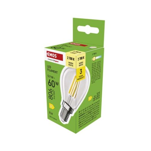  LED žarnica Filament Mini Globe / E14 / 5,9 W (60 W) / 806 lm / Toplo bel Cene