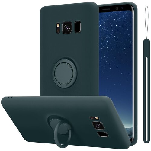 Cadorabo Ohi&amp;scaron;je, združljiv s Samsungom v tekoči zeleni barvi - za&amp;scaron;čitni pokrov iz fleksibilnega silikona TPU z obročem, (20583060) Slike