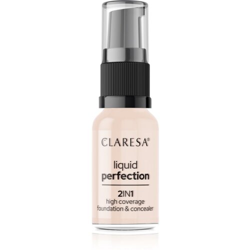Claresa Liquid Perfection 2in1 visoko prekrivni tekoči puder odtenek 101 Light 18 g Cene