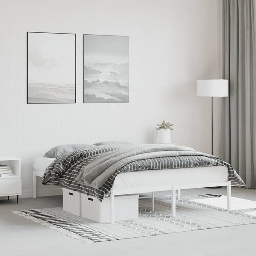 vidaXL Metalni okvir za krevet bijeli 140 x 200 cm Cijene