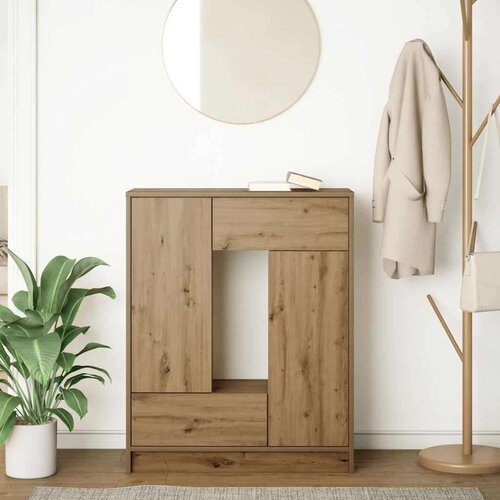 Komoda s ladicama i vratima artisan hrast 73x31x90 cm Slike