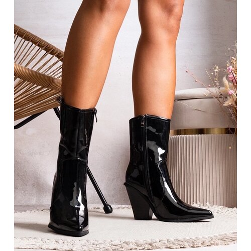 D/CEO Black cowboy boots Aurore Cene