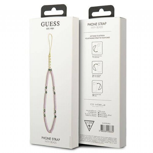 Guess gustpearu zapestnica / obesek za telefon - heishi beads lila Slike
