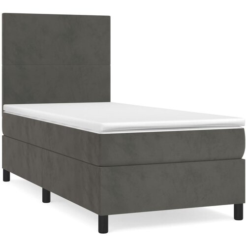 Maison Chic Box spring postelja - Vzmetna postelja z vzmetnico temno siva 90x200 cm žamet SL19567, (21894214) Slike