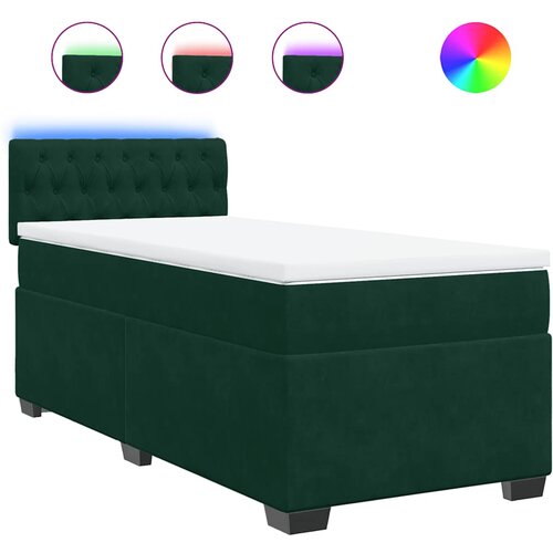 Box spring krevet s madracem tamnozeleni 90x190 cm bar&amp;scaron;unasti Slike