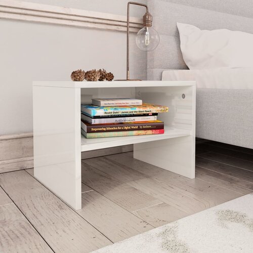 Maison Chic Dvo delni komplet Nočne omarice - Nočne mize visok sijaj bele 40x30x30 cm iverna plo&amp;scaron;ča, (21687819) Slike