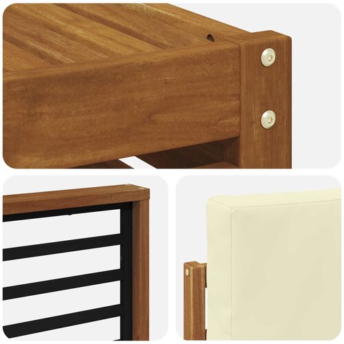 Set vanjskih sofa 7 kom. Prirodna i krem Čvrsto drvo akacije Slike