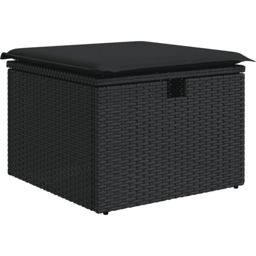  7-dijelni set vrtnih sofa od poliratana s jastucima crni Crna 70 x 62.5 x 69 cm Slike