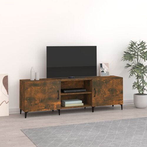 VidaXL TV omarica dimljeni hrast 150x30x50 cm inženirski les Slike