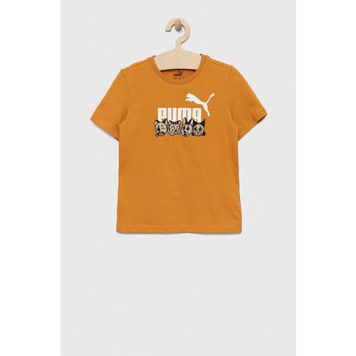 Puma Dječja pamučna majica kratkih rukava ESS+ MATES Tee boja: žuta Slike