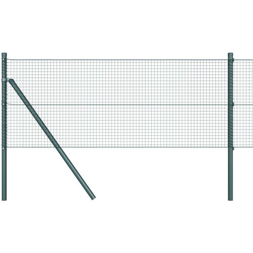 VidaXL Zavareni žičani set s 13 stupova Zelena 0.6x25 m Čelik Slike