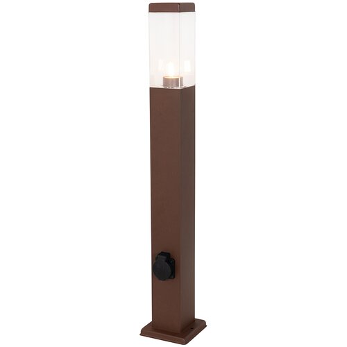 QAZQA Buitenlamp roestbruin 80 cm met stopcontact IP44 - Malios Slike