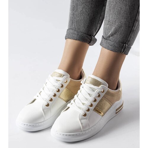 Gemre White sneakers with beige inserts Deans Cene