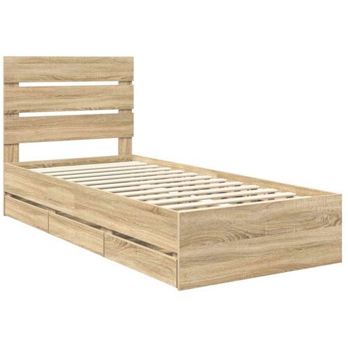 Okvir za krevet Sonoma hrast 75 x 190 cm Inženjersko Drvo - sonoma hrast 75 x 190 cm Slike