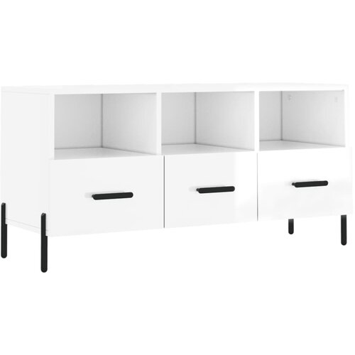 Maison Chic TV omarica - TV stojalo - Televizijska omarica visok sijaj bela 102x36x50 cm inženirski les, (21699879) Cene