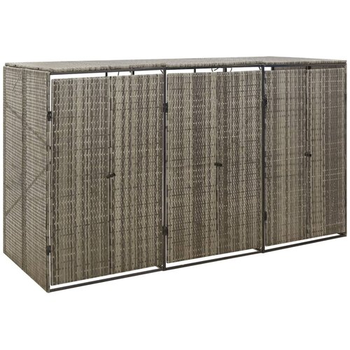  Spremi&scaron;te za 3 kante za smeće sivo 207 x 80 x 117 cm poliratan Cijene