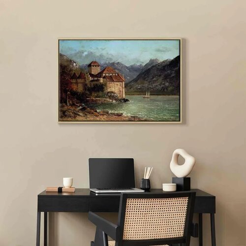  Slika - Gustave Courbet -Chillon Castle 120x80 U prirodnom drvenom okviru Slike
