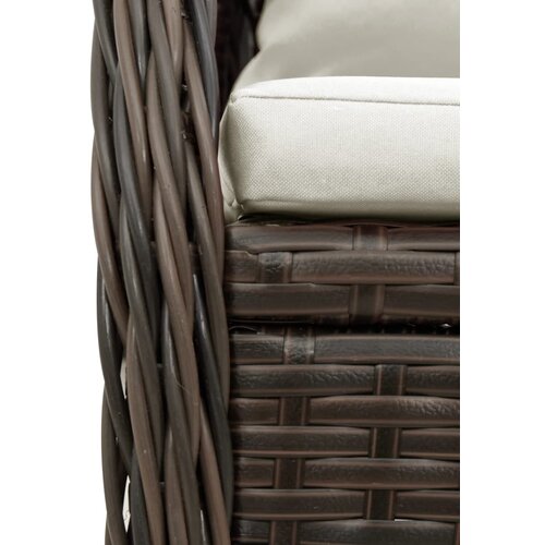  5-dijelni vrtni blagovaonski set s jastucima poliratan smeđi Smeđa 140 x 70 x 74 cm Slike