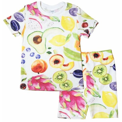 Capitano_e_Sirene pidžama za devojčice, kratak rukav, dezen tropsko voće Cene