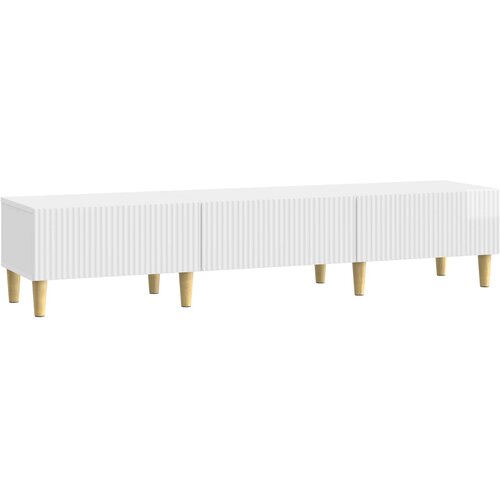  ormar s ladicama Bijela visokog sjaja 147 x 34,5 x 30 cm Slike