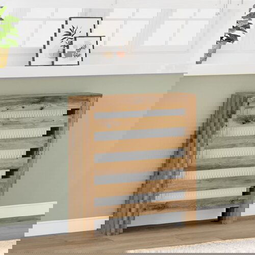 vidaXL Pokrov za radiator hrast 78x20x82 cm inženirski les Cene