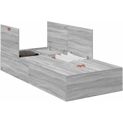  Krevet s ladicama Siva Sonoma 80 x 200 cm Konstruirano drvo Slike