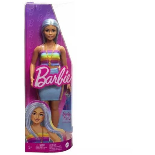 Barbie fashionista 65. obletnica v mavrični bluzi Slike