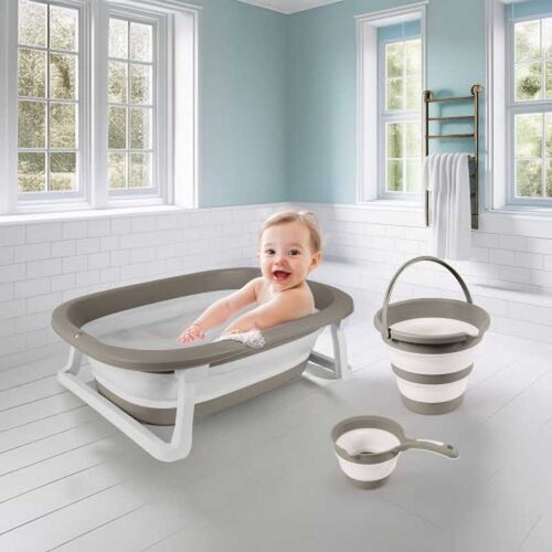  Sklopiva kadica set 3u1 za kupanje bebe Dolu 072733 - braon Cene
