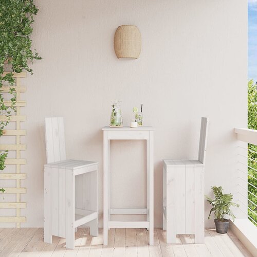  The living store barski stolček 2 kosa bel 40x42x120 cm trdna borovina - barski stolček, (21440766) Cene