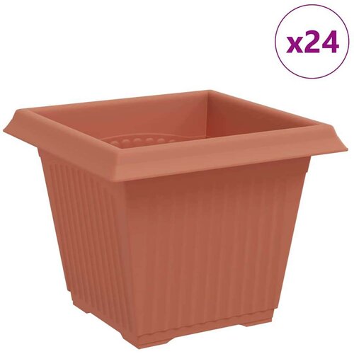  Kvadratna saksija za cvijeće 24 pcs Crvena cigla - Crvena cigla 33 x 33 x 26 cm 24 Slike